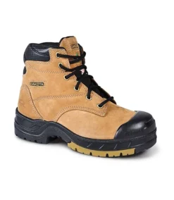 Women's 6 Inch Quad Basic Steel Toe Composite Plate Leather Work Boots With Tarantula Anti-Slip - Brown