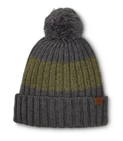 Men's Fleece Lined Cuffed Pompom Toque