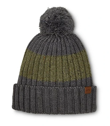 Men's Fleece Lined Cuffed Pompom Toque 3 Men's Fleece Lined Cuffed Pompom Toque