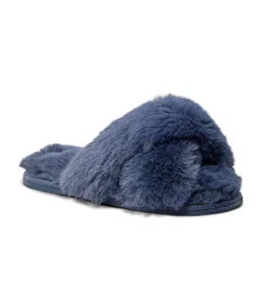 Women's Faux Fur Slip On Slides -Clothing Store 389760 6DULSHF2 66038 PROD 1 INDIGO