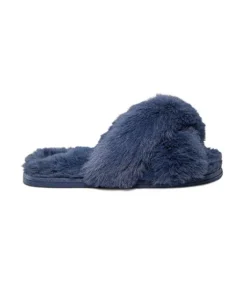 Women's Faux Fur Slip On Slides -Clothing Store 389760 6DULSHF2 66038 PROD 2 INDIGO