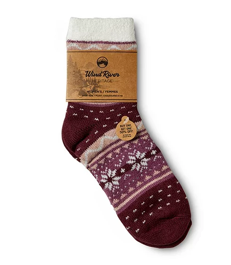 Women's Heritage Snowflake Pattern Quarter Socks 4 Women's Heritage Snowflake Pattern Quarter Socks - Image 2