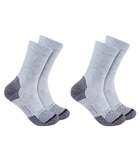 Carhartt Women's 2 Pack Midweight Crew Socks 3 Carhartt Women's 2 Pack Midweight Crew Socks