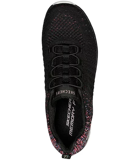 Skechers Women's Sport Active Bungee Slip On Shoes - Black White 5 Skechers Women's Sport Active Bungee Slip On Shoes - Black White - Image 3