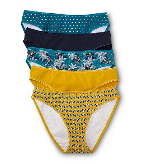 Women's 5 Pack Cotton Stretch Bikini Underwear 5 Women's 5 Pack Cotton Stretch Bikini Underwear - Image 3