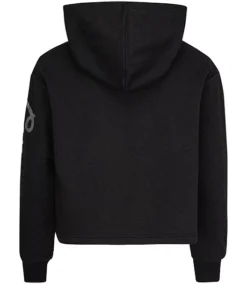 Converse Girls' 7-16 Years Chuck Taylor Script Shine Long Sleeves Cropped Hoodie Sweatshirt -Clothing Store 393591 369692 PROD 2 BLK