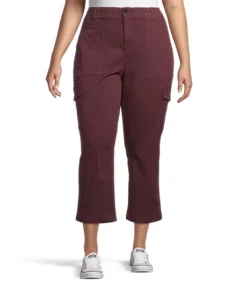 Women's Garment Wash High Rise Crop Pants -Clothing Store 394154 3DJDDHSP23 482 PROD 1 BURG