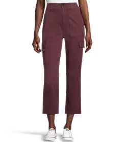 Women's Garment Wash High Rise Crop Pants -Clothing Store 394154 3DJDDHSP23 482 PROD 4 BURG