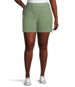 Women's Double Gauze Lightweight Pull On Shorts -Clothing Store 394734 3DJFFWSU23 112 PROD 1 LTOLIV