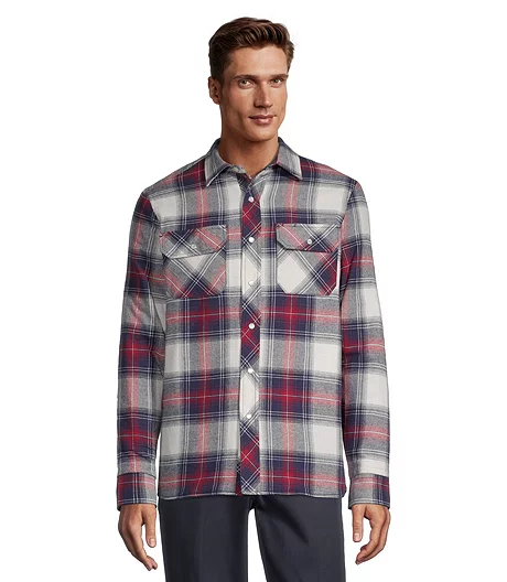 Men's Snap-Front Plaid Quilted Flannel Work Shirt 3 Men's Snap-Front Plaid Quilted Flannel Work Shirt