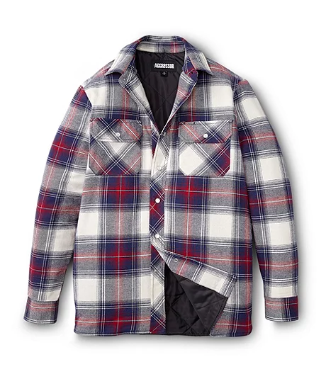 Men's Snap-Front Plaid Quilted Flannel Work Shirt 5 Men's Snap-Front Plaid Quilted Flannel Work Shirt - Image 3