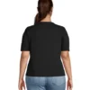 Women's Semi-Fitted Round Neck T Shirt -Clothing Store 396092 3AFFDHSP3 220 PROD 2 BLACK