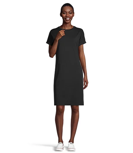 Women's Semi-Fitted Crewneck T Shirt Dress 4 Women's Semi-Fitted Crewneck T Shirt Dress - Image 2