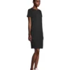 Women's Semi-Fitted Crewneck T Shirt Dress -Clothing Store 396115 3DJGDHSU23 603 PROD 3 BLACK