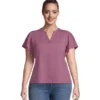 Women's Flutter Sleeve Blouse -Clothing Store 396997 3CHDDHSU3 867 PROD 1 PURPLE