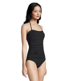Women's One Piece Ruched Convertible Bandeau Swim Top -Clothing Store 399017 3DJKFWAS 111 PROD 3 BLACK