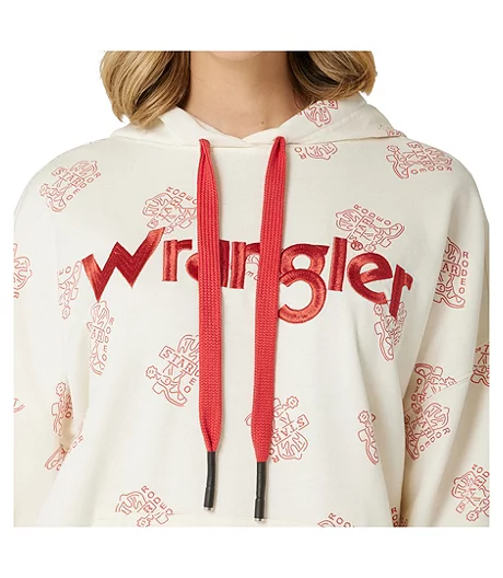 Wrangler Women's Retro All Over Print Hoodie Sweatshirt 6 Wrangler Women's Retro All Over Print Hoodie Sweatshirt - Image 4