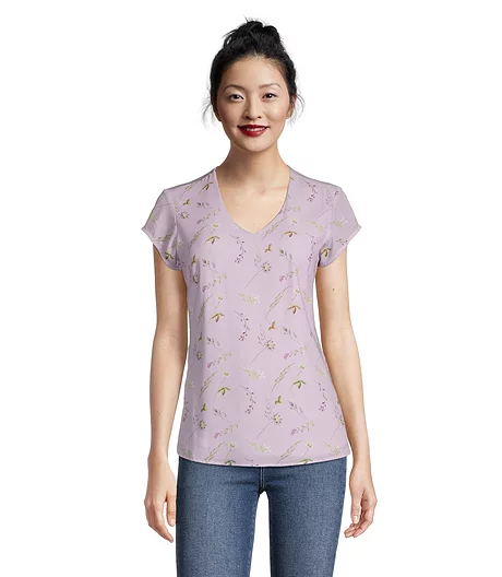 Women's Printed V-Neck Blouse 5 Women's Printed V-Neck Blouse - Image 3