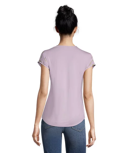 Women's Printed V-Neck Blouse 4 Women's Printed V-Neck Blouse - Image 2