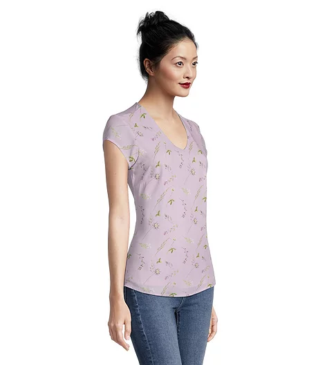 Women's Printed V-Neck Blouse 3 Women's Printed V-Neck Blouse