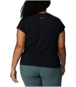 Columbia Women's Boundless Beauty Omni-Wick V-Neck T Shirt - Plus Size -Clothing Store 401832 2034332 PROD 2 BLACK