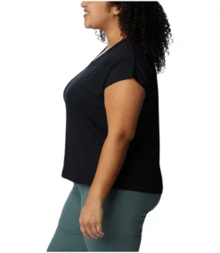 Columbia Women's Boundless Beauty Omni-Wick V-Neck T Shirt - Plus Size -Clothing Store 401832 2034332 PROD 3 BLACK