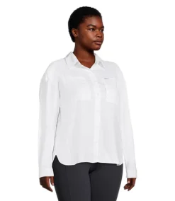 Columbia Women's Silver Ridge Omni-Shade Long Sleeve Shirt - Plus Size -Clothing Store 401947 2033342 PROD 3 WHITE