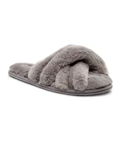 Women's Faux Fur 2 Strap Slipper Slides
