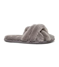 Women's Faux Fur 2 Strap Slipper Slides -Clothing Store 403663 6DULSHS3 239350 PROD 2 GREY
