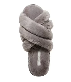 Women's Faux Fur 2 Strap Slipper Slides -Clothing Store 403663 6DULSHS3 239350 PROD 3 GREY