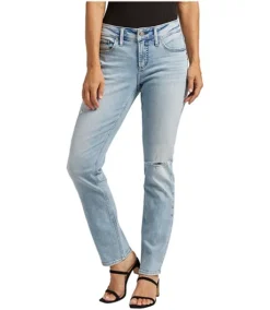 Women's Elyse Mid Rise Straight Leg Jeans