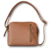 Women's Front Zip Crossbody Bag With Adjustable Strap -Clothing Store 404524 6DUGDHS3 67957C PROD 1 COGNAC