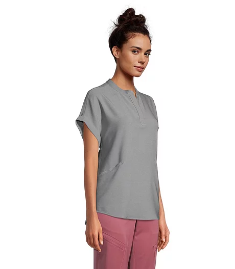 Women's Y-Neck Collar Scrub Top - Image 2