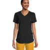 Women's V-Neck Curved Hem Scrub Top 1 Women's V-Neck Curved Hem Scrub Top -Clothing Store 404667 3FLBSLA23CARAOB PROD 1 BLACK