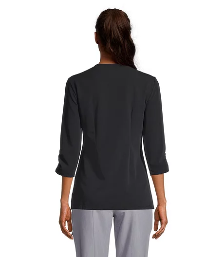 Women's 3/4 Sleeve Patch Pocket Scrub Top 5 Women's 3/4 Sleeve Patch Pocket Scrub Top - Image 3