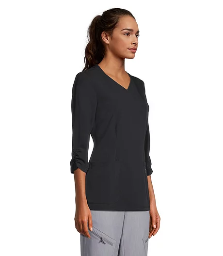 Women's 3/4 Sleeve Patch Pocket Scrub Top 4 Women's 3/4 Sleeve Patch Pocket Scrub Top - Image 2