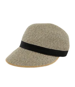 Women's Braided Half Brim Hat With Black Ribbon Trim -Clothing Store 405300 6DUMDHS23 H1097 PROD 1 NATRL