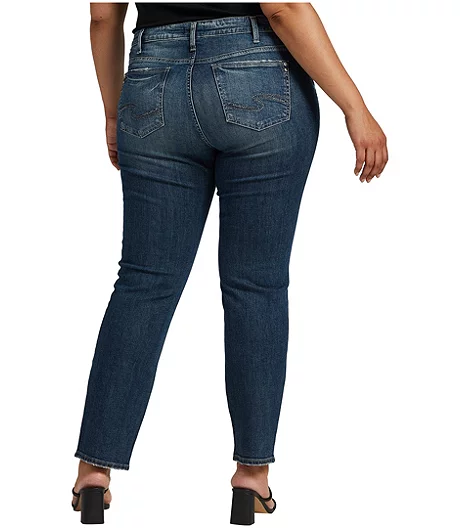 Women's Curvy Elyse Mid Rise Straight Leg Jeans Plus Size 4 Women's Curvy Elyse Mid Rise Straight Leg Jeans Plus Size - Image 2