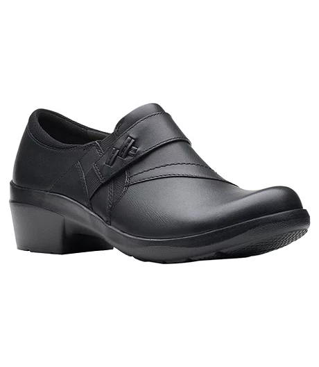 Clarks Women's Angie Pearl Leather Slip On Shoes - Black 5 Clarks Women's Angie Pearl Leather Slip On Shoes - Black - Image 3