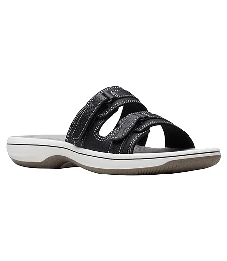 Clarks Women's Breeze Piper Slides - Black White 6 Clarks Women's Breeze Piper Slides - Black White - Image 4