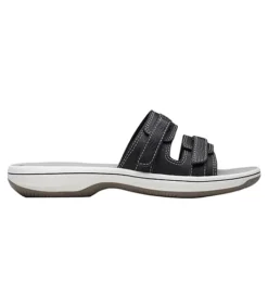 Clarks Women's Breeze Piper Slides - Black White