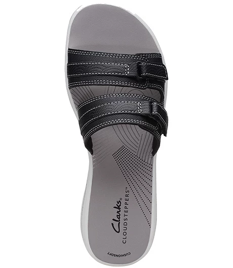 Clarks Women's Breeze Piper Slides - Black White 5 Clarks Women's Breeze Piper Slides - Black White - Image 3