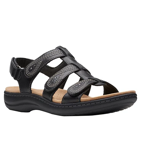 Clarks Women's Leurieann Vine Leather Sandals - Black 6 Clarks Women's Leurieann Vine Leather Sandals - Black - Image 4
