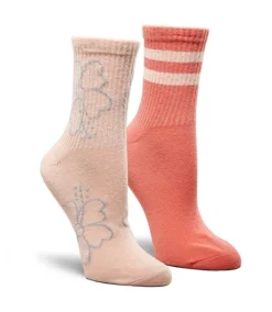 Women's 2 Pack Mid-Crew Casual Socks -Clothing Store 407994 6DUDFWS23 HG130 PROD 1 PEACH