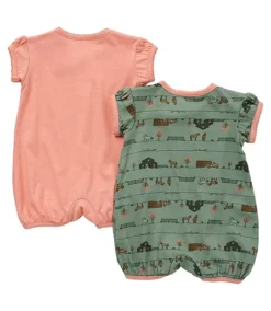 Carhartt Baby Girls' Short Sleeve Horse Farm Print Romper -Clothing Store 408059 CG9842 G651 B PROD 2 JADE