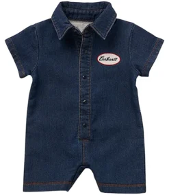 Carhartt Baby Boys' Short Sleeve Knit Denim Snap Front Romper