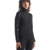 Icebreaker Women's 260 Tech Long Sleeve Half Zip Base Layer Top - ONLINE ONLY 2 Icebreaker Women's 260 Tech Long Sleeve Half Zip Base Layer Top - ONLINE ONLY -Clothing Store 409875 IB104390 PROD 1 BLACK