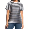 Lois Women's Selena Crewneck Relaxed Fit Striped Top -Clothing Store 410166 21027 85 PROD 1 WHITE
