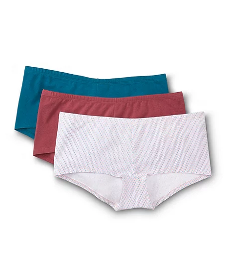 Women's 3 Pack Cotton 4-Way Stretch Boyshorts Underwear 3 Women's 3 Pack Cotton 4-Way Stretch Boyshorts Underwear