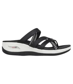 Skechers Women's Arch Fit Sunshine Sandals - Black White -Clothing Store 415381 163386 BLK 1 PROD 2 BLKWHT